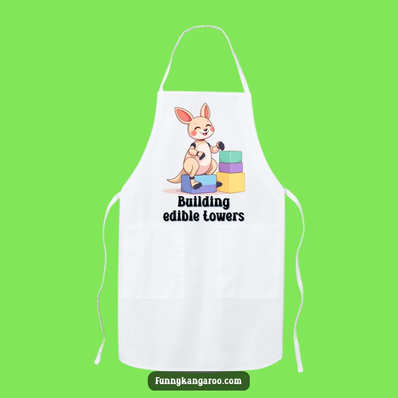 Funny Kangaroo Bot Apron: Giggle Bot Kitchen Balancing Blocks Wear