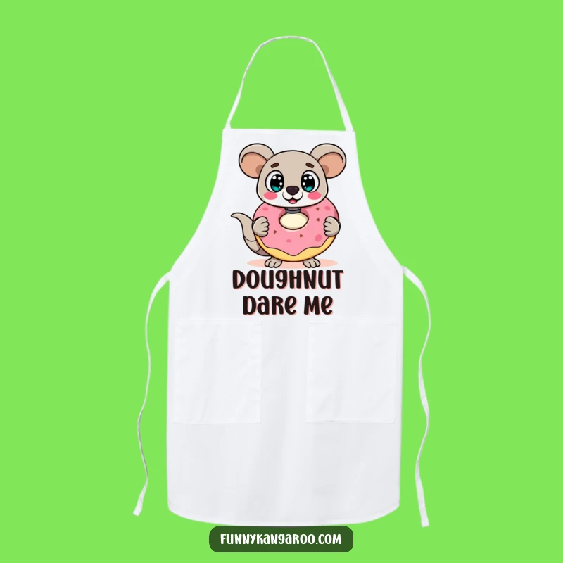 Funny Kangaroo Bot Apron: Surprised Bot, Doughnut Kitchen Wear