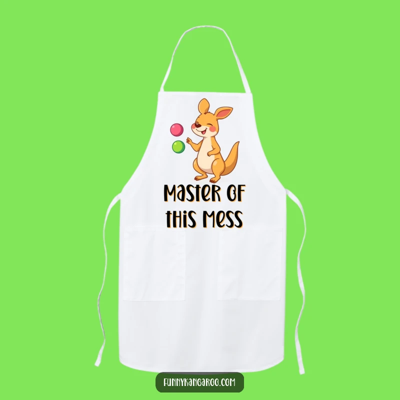 Funny Kangaroo Juggling Apron, Kitchen Cartoon Fun for Chefs