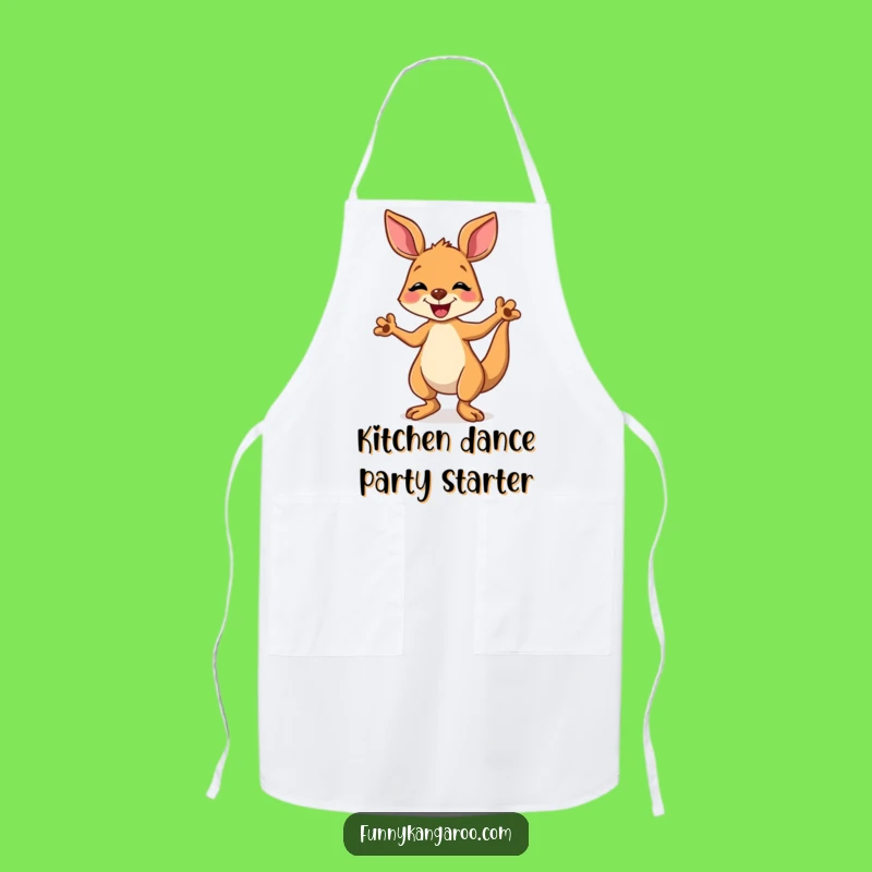 Funny Kangaroo Dancing Apron, Kitchen Cartoon Fun for Joyful Cooks