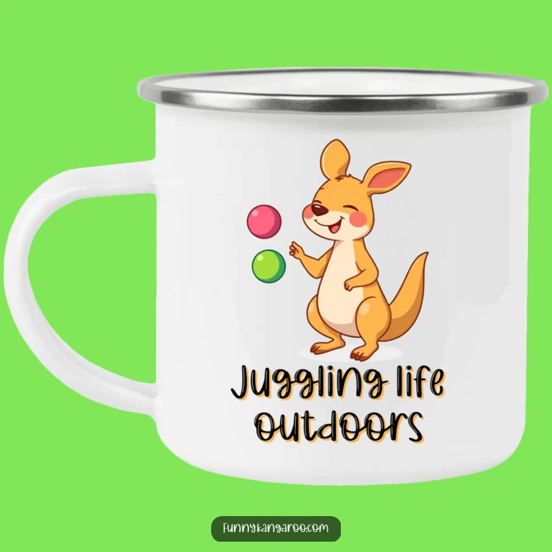 Funny Kangaroo Juggling Camping Mug, Durable Cartoon Brews for Trails