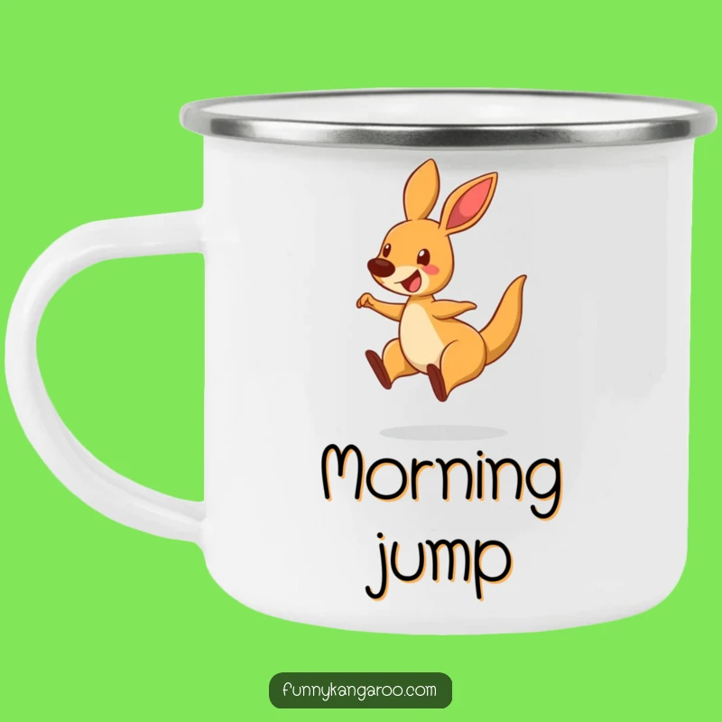 Funny Bouncing Kangaroo Camping Mug - Durable & Hilarious Cartoon Outdoor Cup Gift