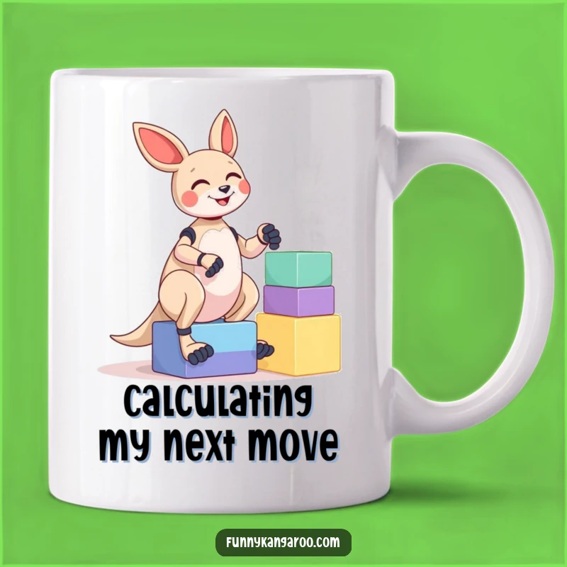 Funny Kangaroo Bot Giggle Stack: Hilarious Block Balancing Mug Gift