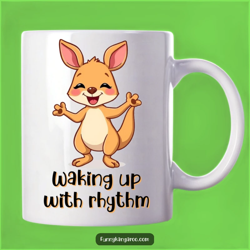 Funny Kangaroo Dancing Mug, A Joyful Cartoon Gift for Happy Souls