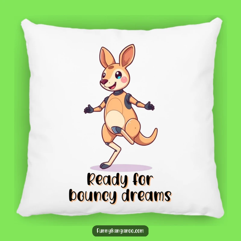 Funny Jubilant Kangaroo Bot Pillow: Bouncy Hop Comfort, Robot Accent, Hilarious!