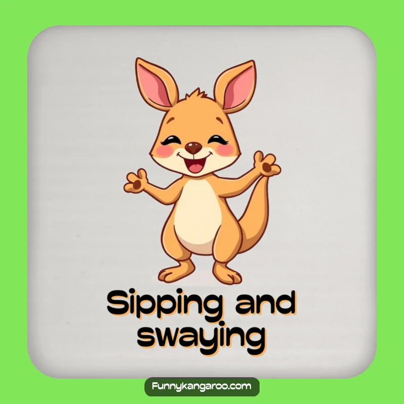 Funny Kangaroo Dancing Coaster, Cartoon Charm for Happy Tables