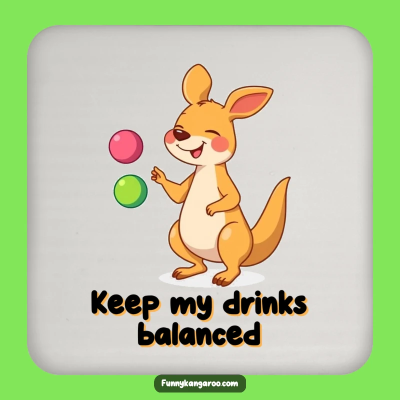 Funny Kangaroo Juggling Coaster, Cartoon Protection for Surfaces