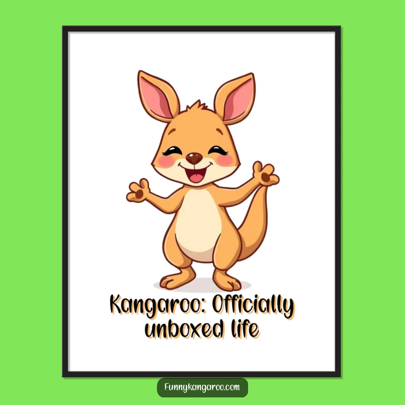 Free Printable Kangaroo Dance Wall Art: Silly Cartoon Downloadable Home Decor