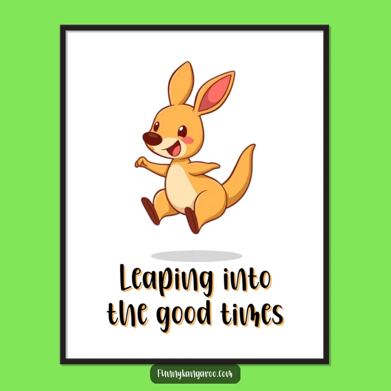Funny Free Printable Wall Art: Bouncing Kangaroo - Joyful Downloadable Decor