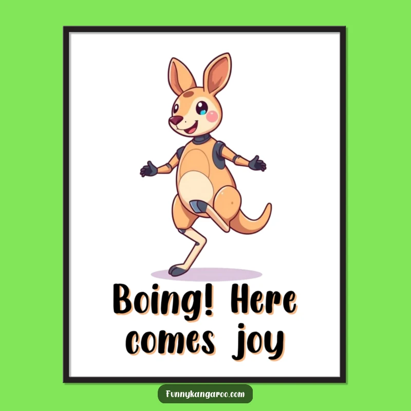 Funny Free Printable Wall Art: Bouncy Kangaroo Bot - Hilarious Downloadable Art!