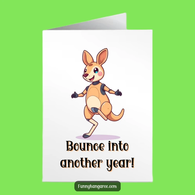 Free Printable Birthday Card: Bouncy Kangaroo Bot - Fun Downloadable Gift!