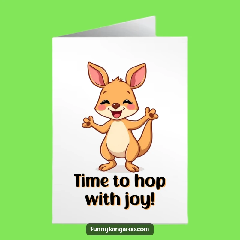 Free Printable Kangaroo Dance Birthday Card: Silly Cartoon Downloadable Gift