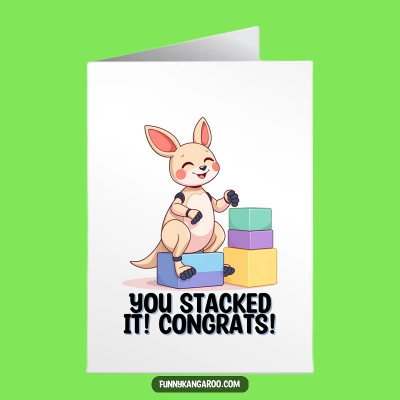 Free Printable Congratulations Card: Giggling Kangaroo Bot Cheers Your Success Instantly