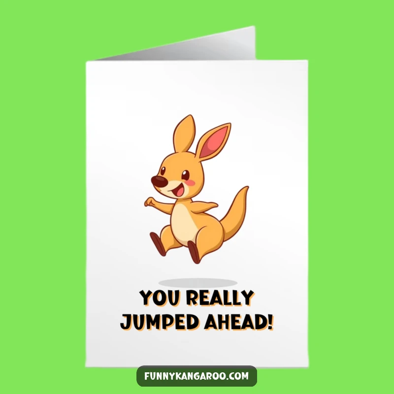 Free Printable Congrats Card: Bouncing Kangaroo - Energetic Downloadable Gift