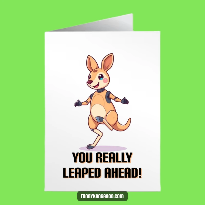 Free Printable Congrats Card: Bouncy Kangaroo Bot - Fun Downloadable!