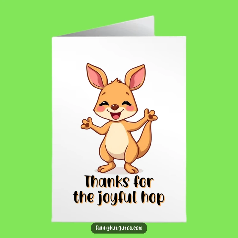 Free Printable Kangaroo Dance Thank You Card: Silly Cartoon Downloadable Gift