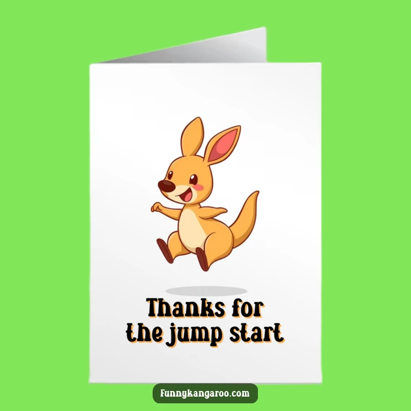 Free Printable Thank You Card: Bouncing Kangaroo - Cheerful Downloadable Gift