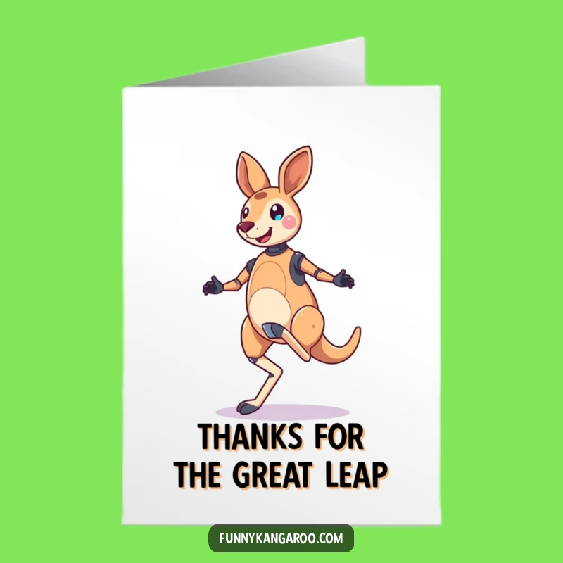 Free Printable Thank You Card: Bouncy Kangaroo Bot - Fun Downloadable Gift!