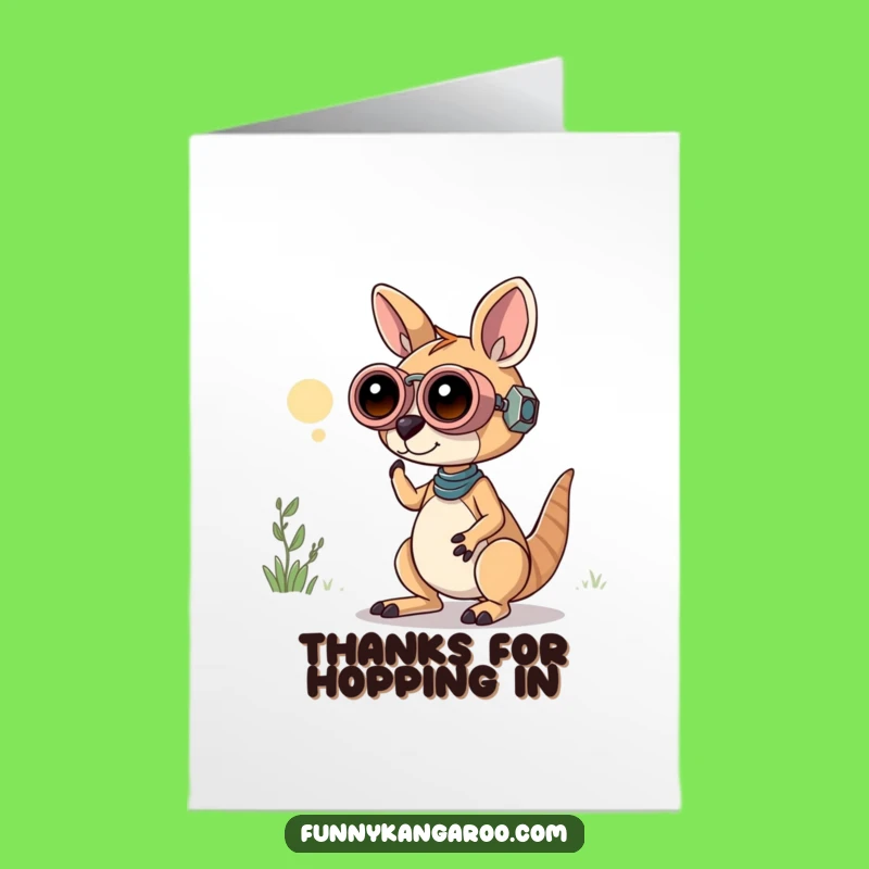 Free Printable Thank You Card: Curious Kangaroo Bot - Funny Downloadable Gift!