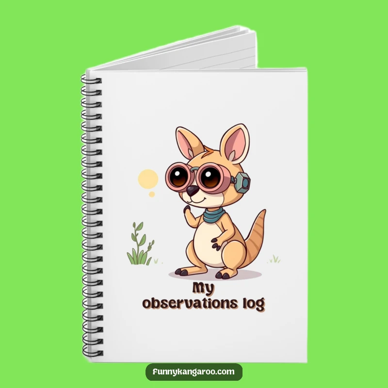 Funny Curious Kangaroo Bot Notebook: Bot Binoculars Journal, Explorer Notes, Hilarious!