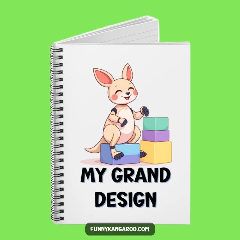 Funny Kangaroo Bot Notebook: Giggle Bot Balancing Blocks Journal Gift