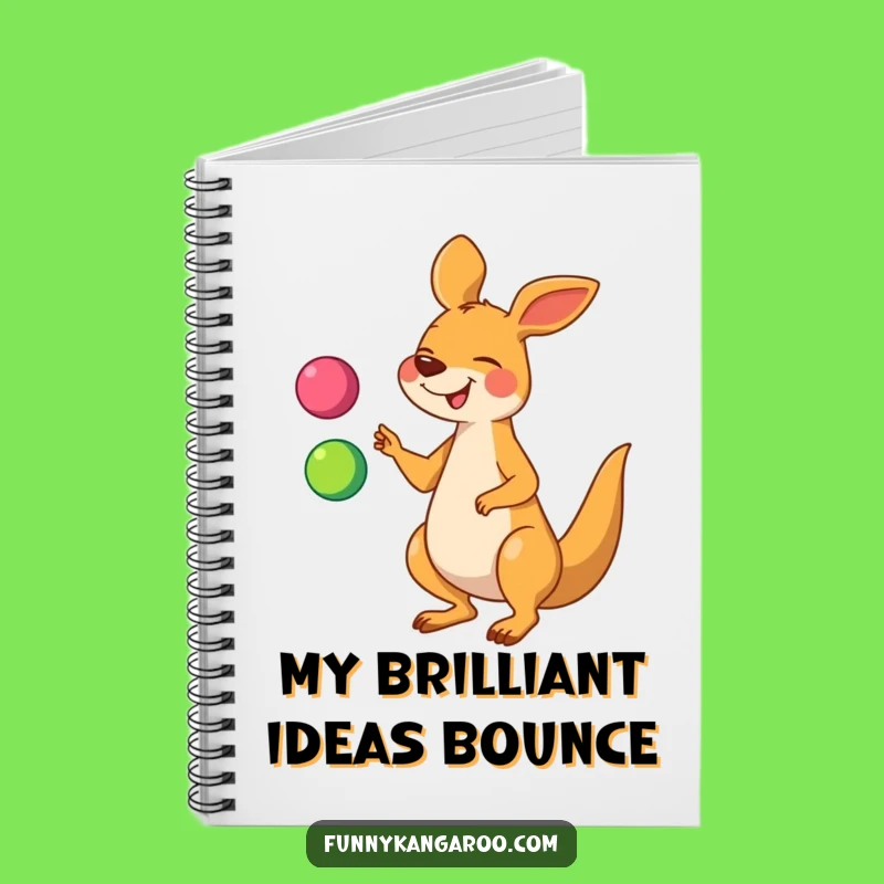 Funny Kangaroo Juggling Notebook, Cartoon Pages for Creative Ideas