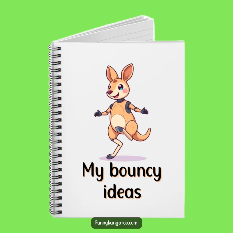 Funny Jubilant Kangaroo Bot Notebook: Bouncy Hop Journal, Robot Notes, Hilarious!