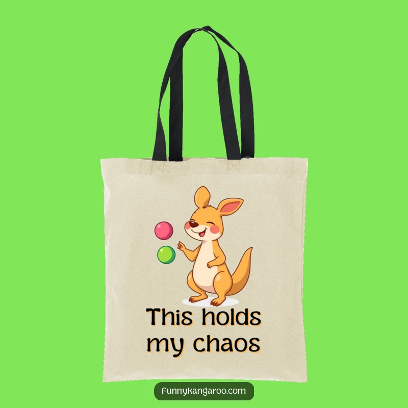 Funny Kangaroo Juggling Tote Bag, Stylish Cartoon Carry-all for Fun